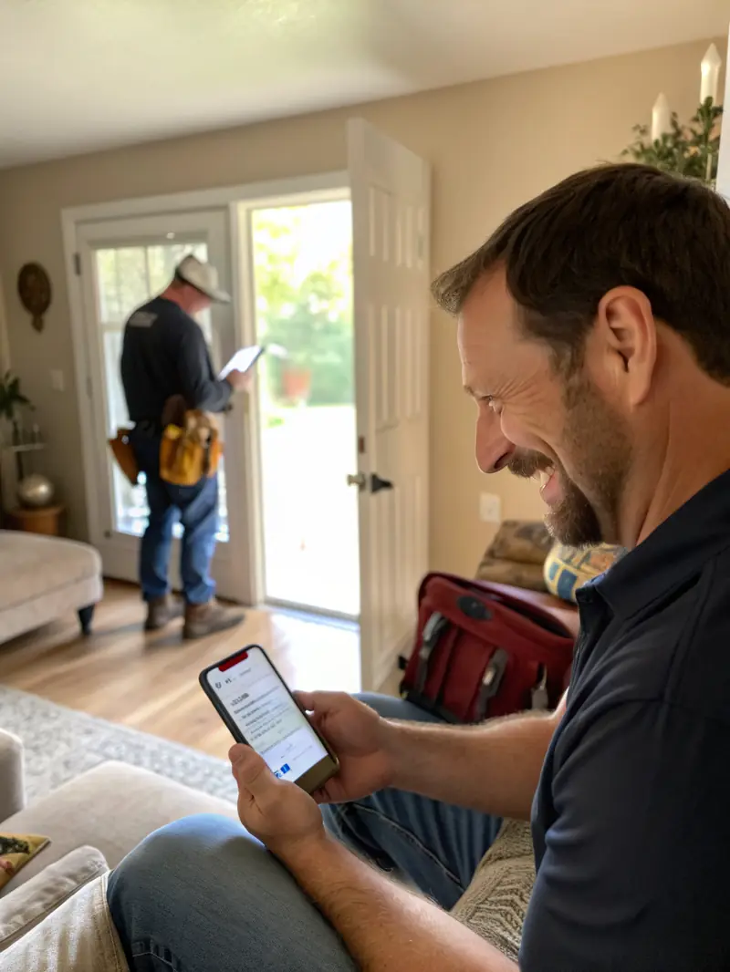 Homeowner and a local pro working together on a home repair