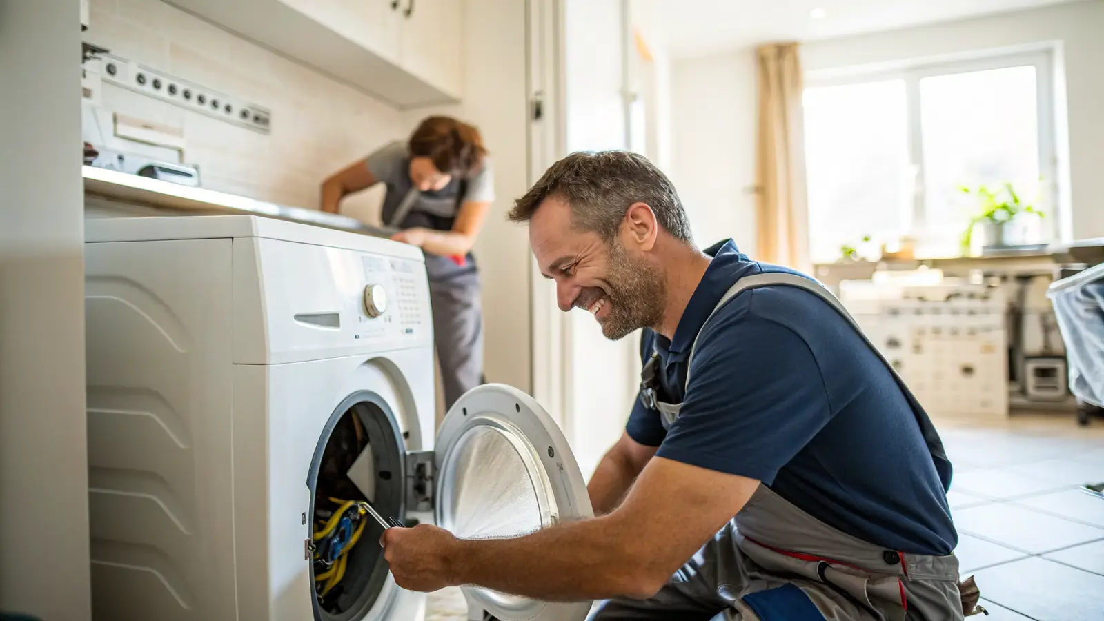 Appliance Repair pro at work on a home project