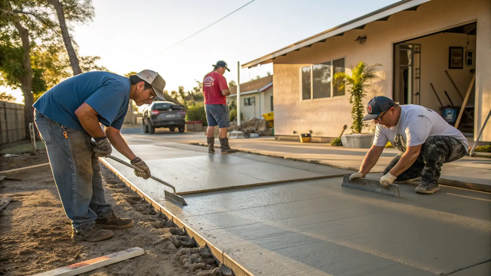 Concrete pro at work on a home project