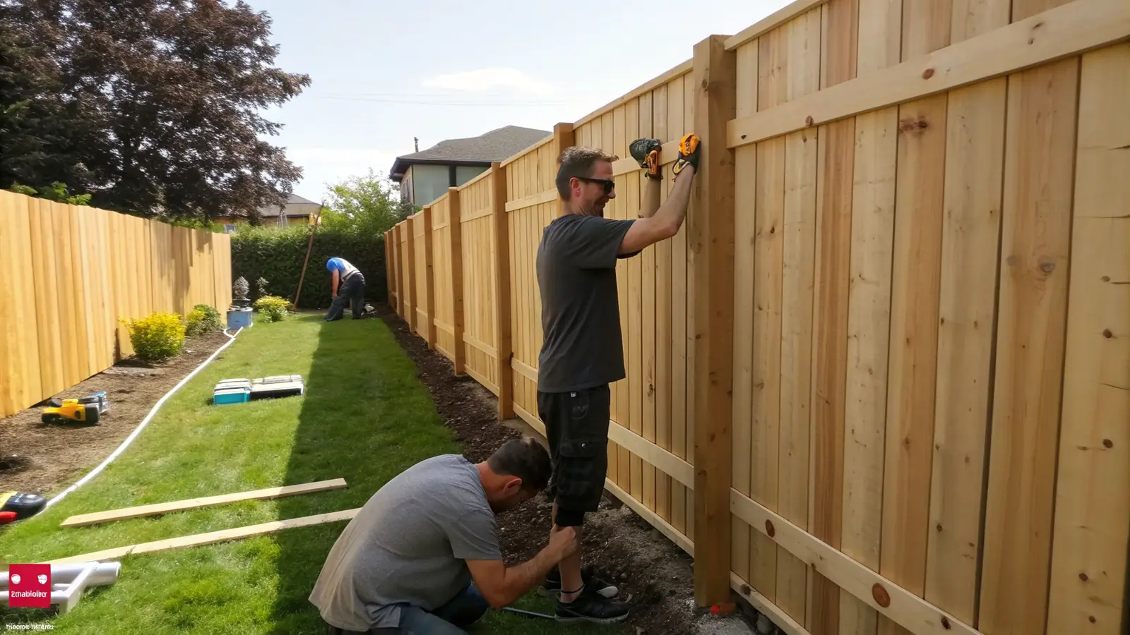 Fencing pro at work on a home project