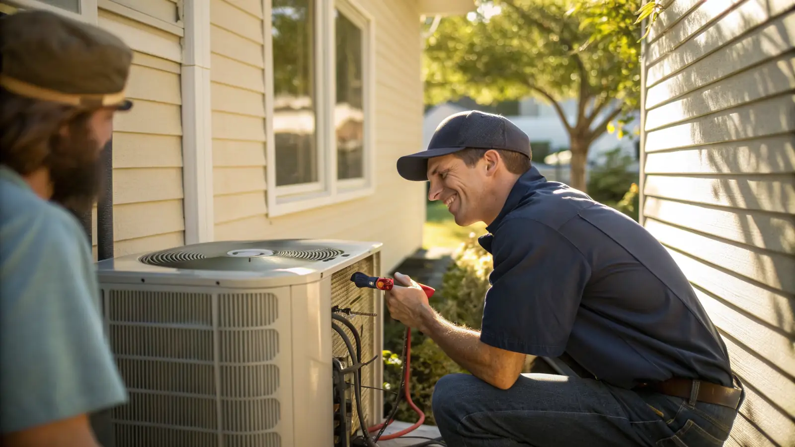 HVAC pro at work on a home project