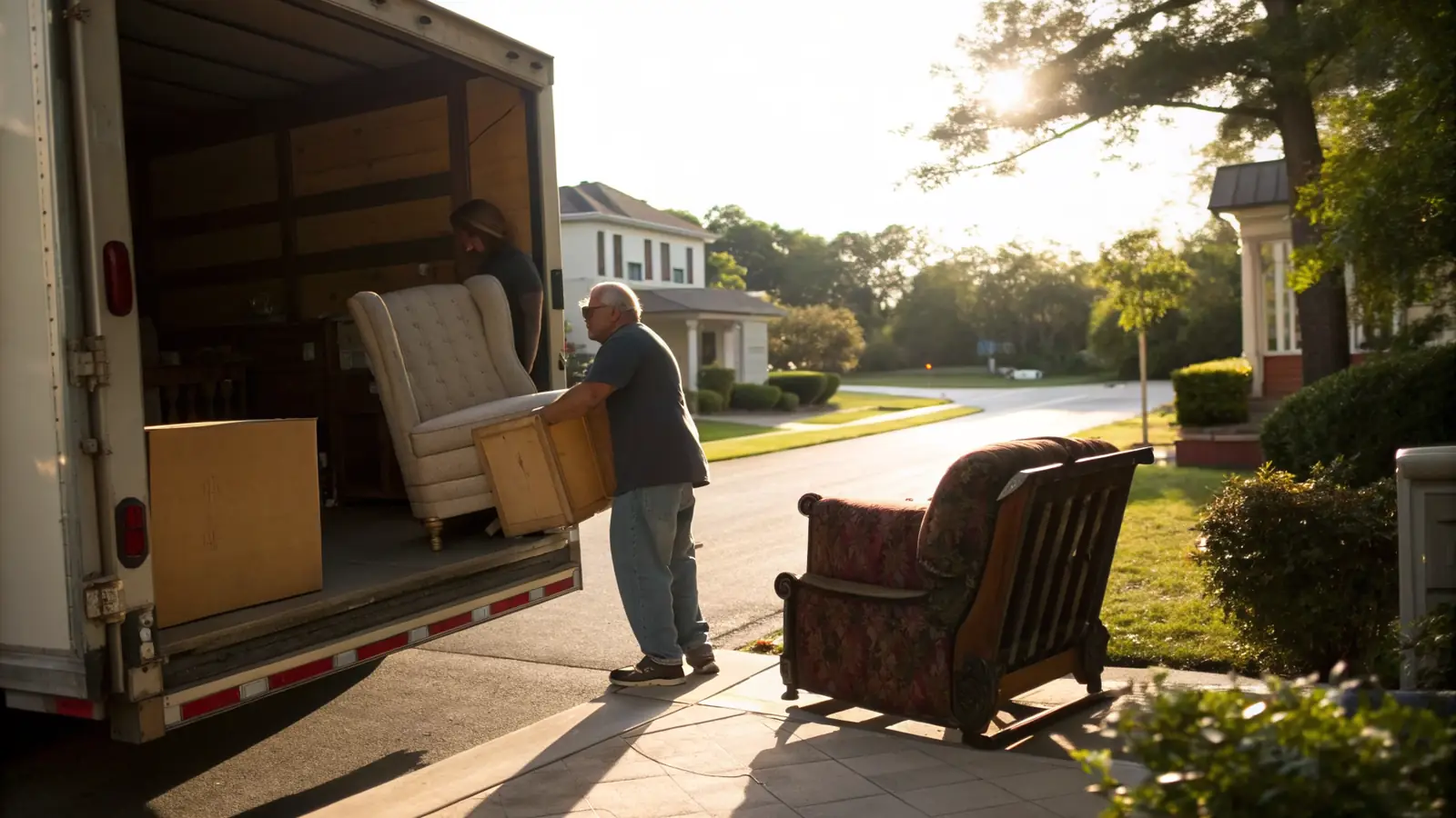 Junk Removal pro at work on a home project