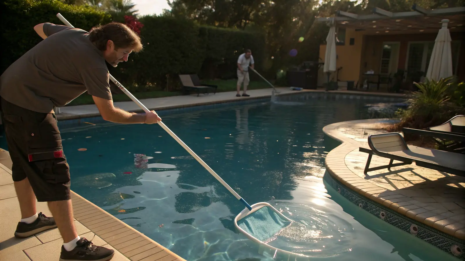 Pool Services pro at work on a home project