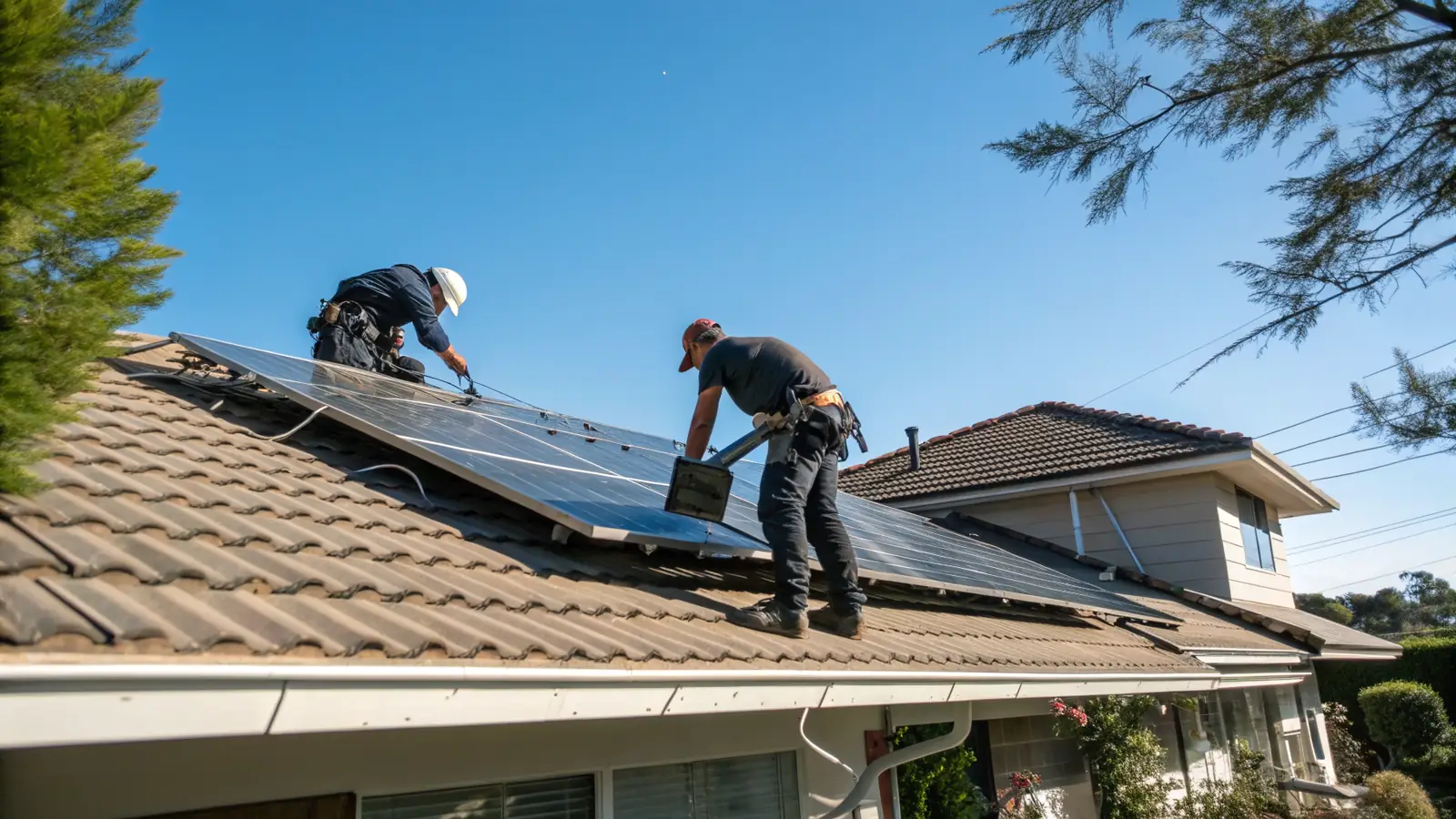 Solar pro at work on a home project