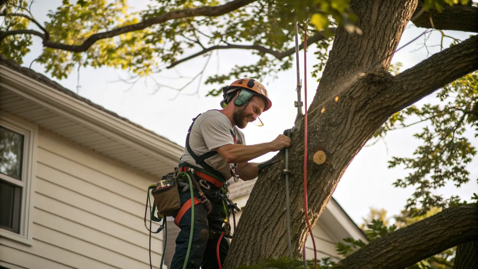 Tree Service pro at work on a home project